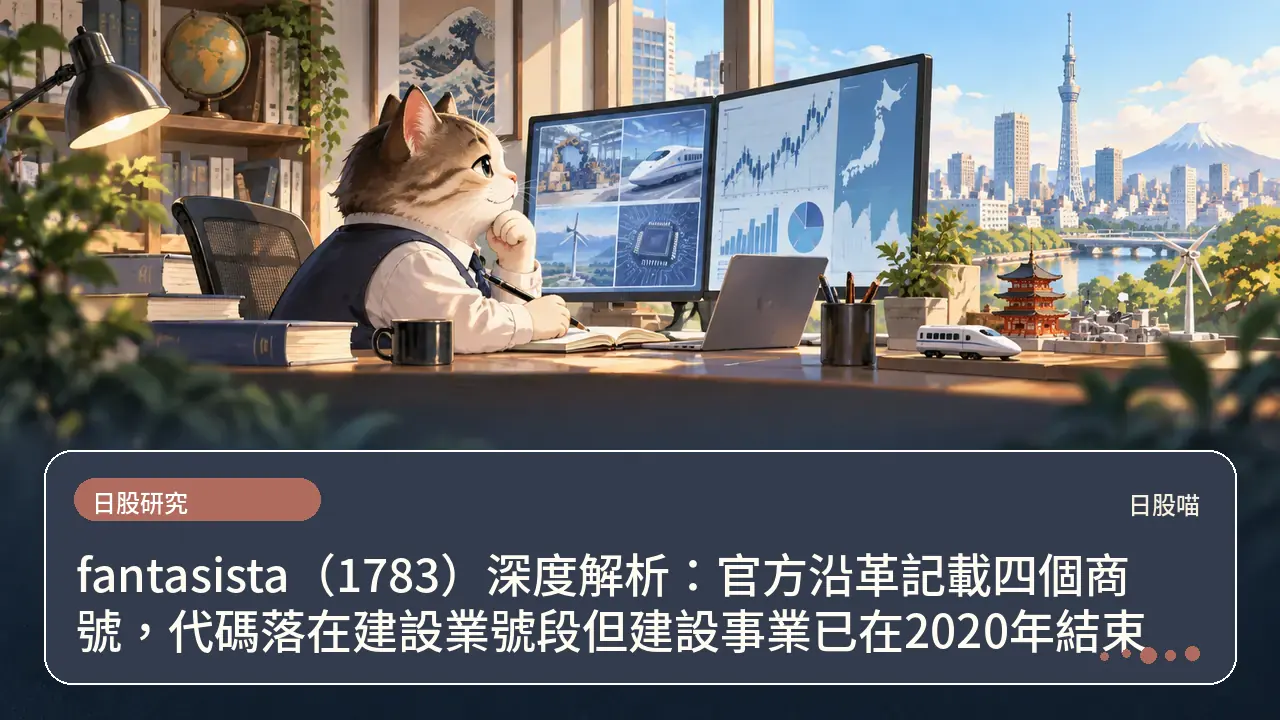 fantasista(1783)深度解析:官方沿革記載四個商號,代碼落在建設業號段但建設事業已在2020年結束主題插畫