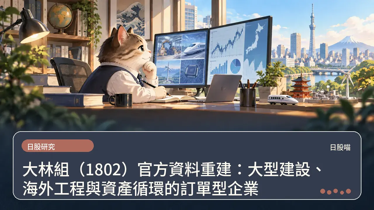 大林組（1802）官方資料重建：大型建設、海外工程與資產循環的訂單型企業主題插畫