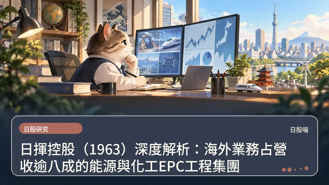 日揮控股（1963）深度解析：海外業務占營收逾八成的能源與化工EPC工程集團主題插畫
