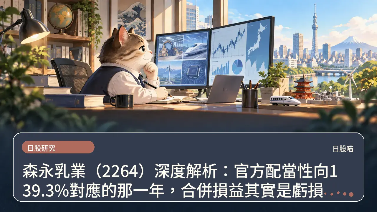 森永乳業（2264）深度解析：官方配當性向139.3%對應的那一年，合併損益其實是虧損主題插畫