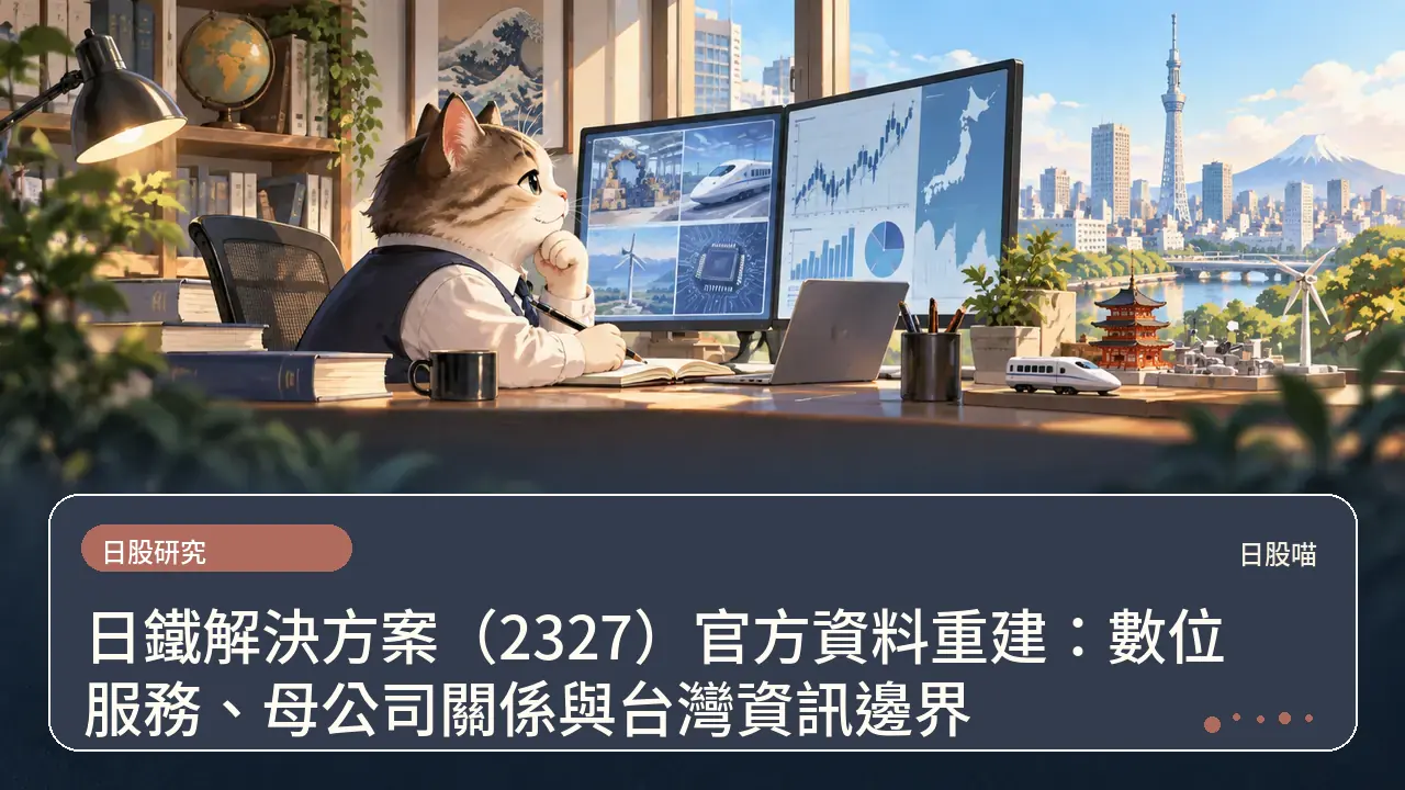 日鐵解決方案（2327）官方資料重建：數位服務、母公司關係與台灣資訊邊界主題插畫