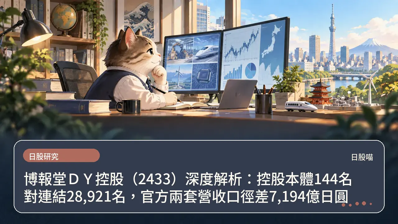 博報堂DY控股(2433)深度解析:控股本體144名對連結28,921名,官方兩套營收口徑差7,194億日圓主題插畫