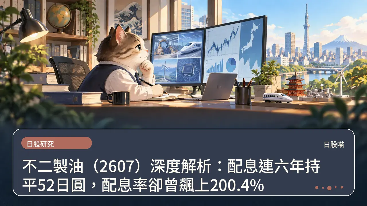 不二製油(2607)深度解析:配息連六年持平52日圓,配息率卻曾飆上200.4%主題插畫