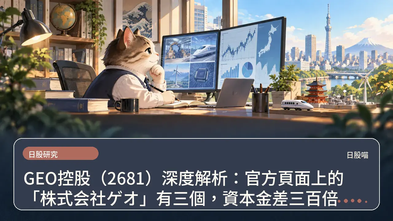 GEO控股(2681)深度解析:官方頁面上的「株式会社ゲオ」有三個,資本金差三百倍主題插畫