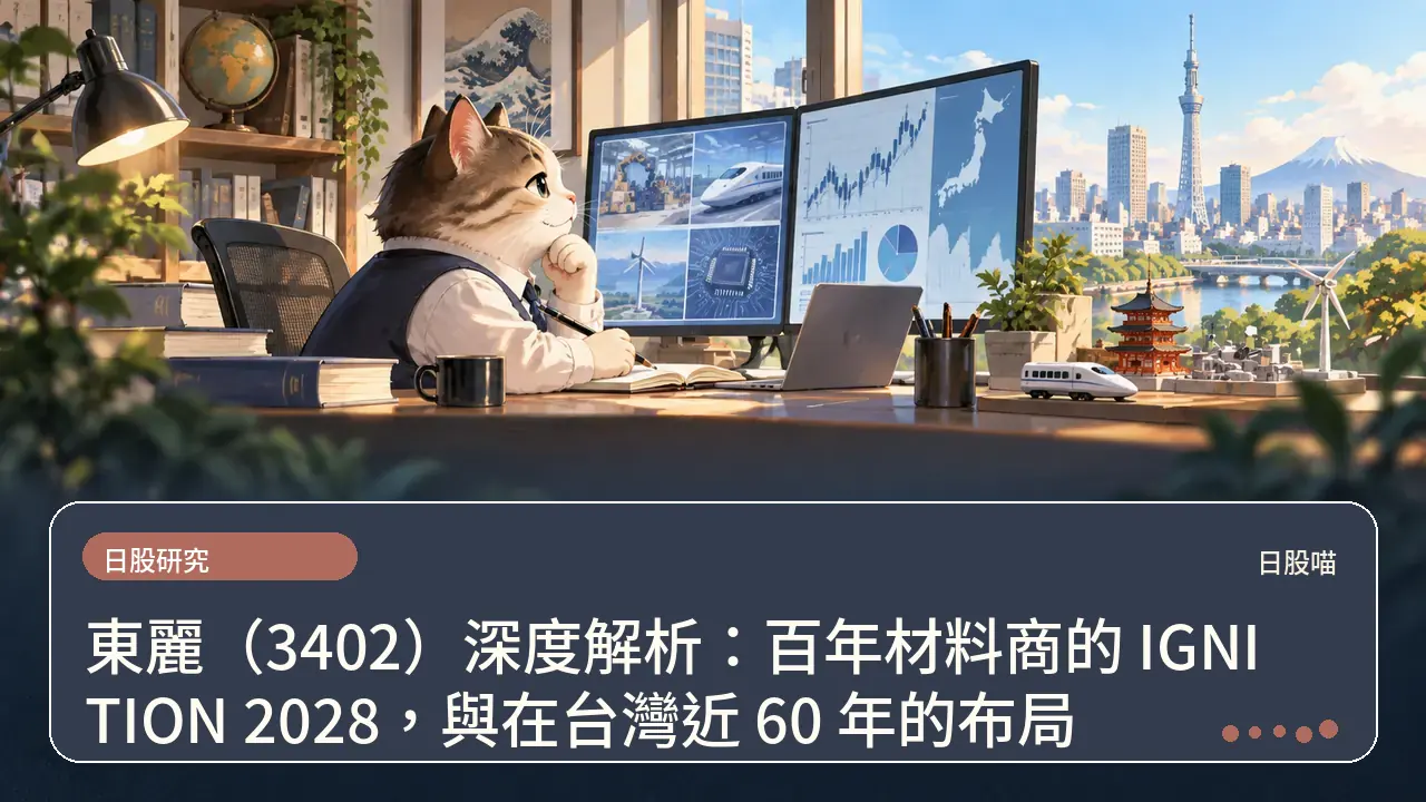東麗(3402)深度解析:百年材料商的 IGNITION 2028,與在台灣近 60 年的布局主題插畫