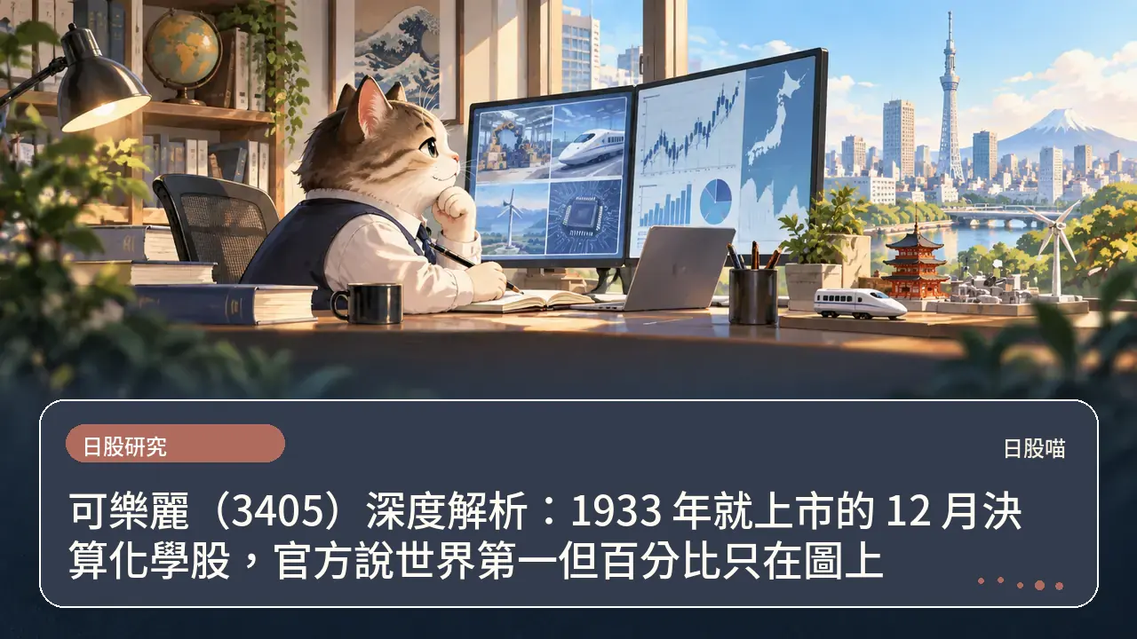 可樂麗（3405）深度解析：1933 年就上市的 12 月決算化學股，官方說世界第一但百分比只在圖上主題插畫