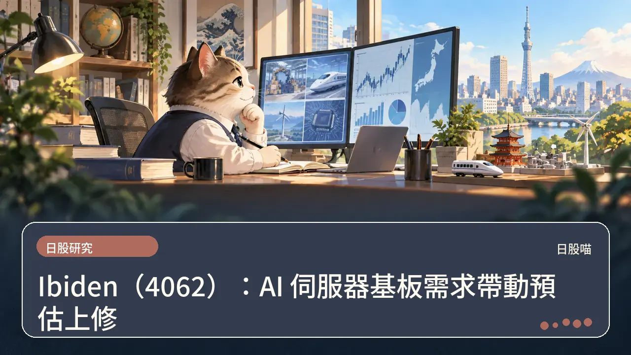 Ibiden(4062):AI 伺服器基板需求帶動預估上修主題插畫