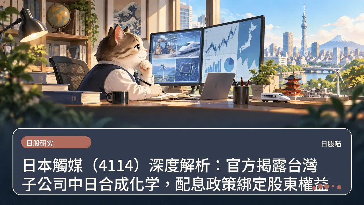 日本觸媒（4114）深度解析：官方揭露台灣子公司中日合成化学，配息政策綁定股東權益主題插畫