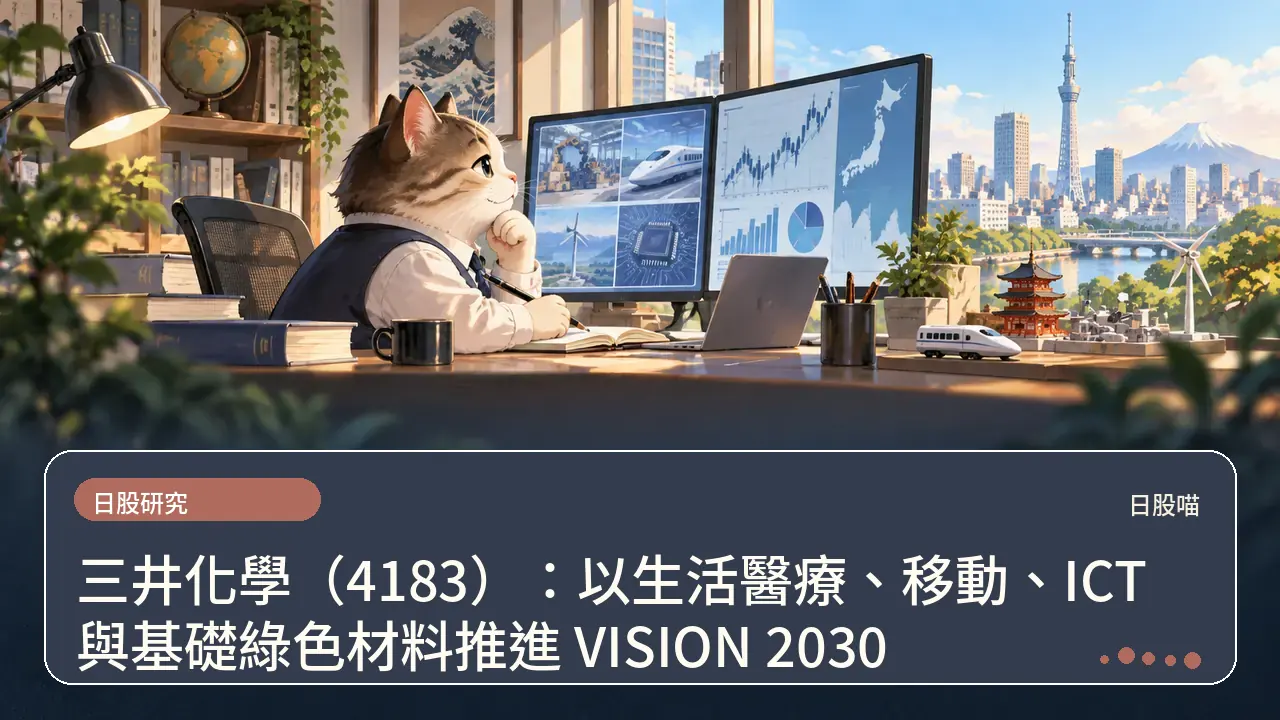 三井化學（4183）：以生活醫療、移動、ICT與基礎綠色材料推進 VISION 2030主題插畫