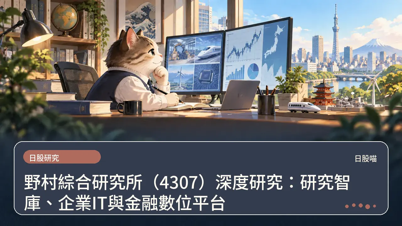 野村綜合研究所(4307)深度研究:研究智庫、企業IT與金融數位平台主題插畫