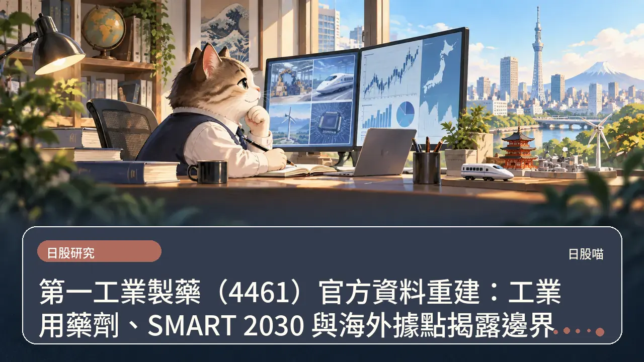 第一工業製藥（4461）官方資料重建：工業用藥劑、SMART 2030 與海外據點揭露邊界主題插畫
