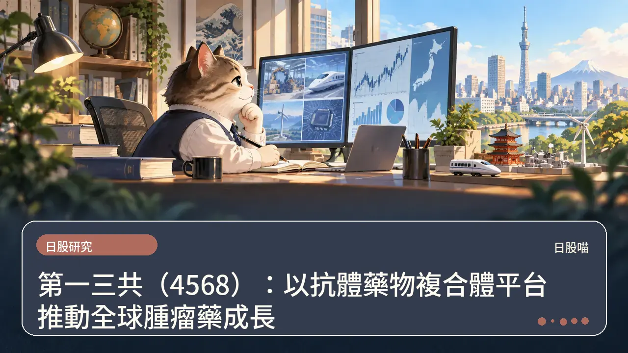 第一三共（4568）：以抗體藥物複合體平台推動全球腫瘤藥成長主題插畫