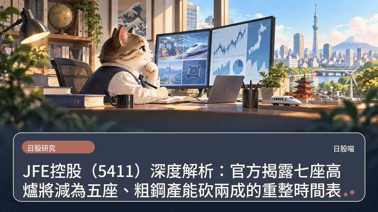 JFE控股（5411）深度解析：官方揭露七座高爐將減為五座、粗鋼產能砍兩成的重整時間表主題插畫