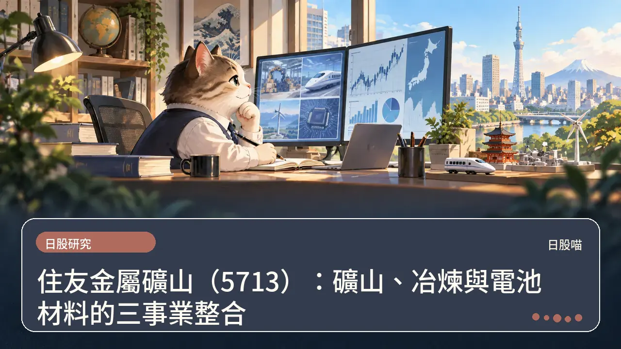 住友金屬礦山(5713):礦山、冶煉與電池材料的三事業整合主題插畫