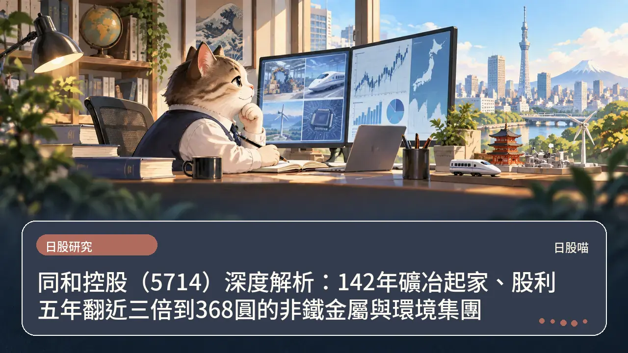 同和控股（5714）深度解析：142年礦冶起家、股利五年翻近三倍到368圓的非鐵金屬與環境集團主題插畫