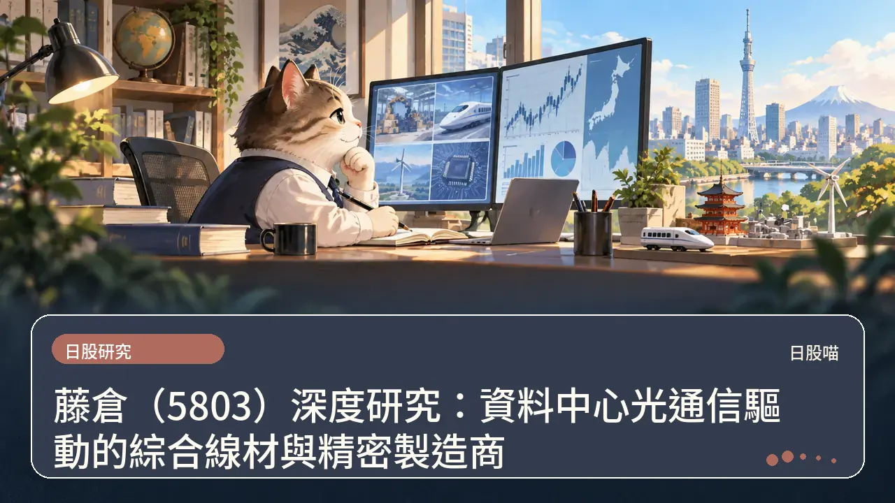 藤倉(5803)深度研究:資料中心光通信驅動的綜合線材與精密製造商主題插畫