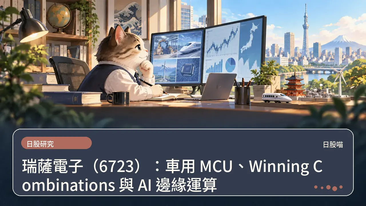 瑞薩電子(6723):車用 MCU、Winning Combinations 與 AI 邊緣運算主題插畫