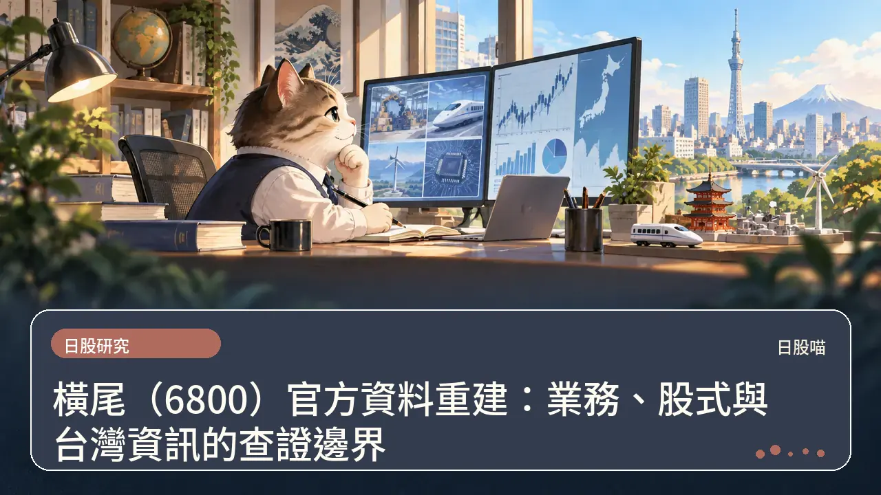 橫尾（6800）官方資料重建：業務、股式與台灣資訊的查證邊界主題插畫