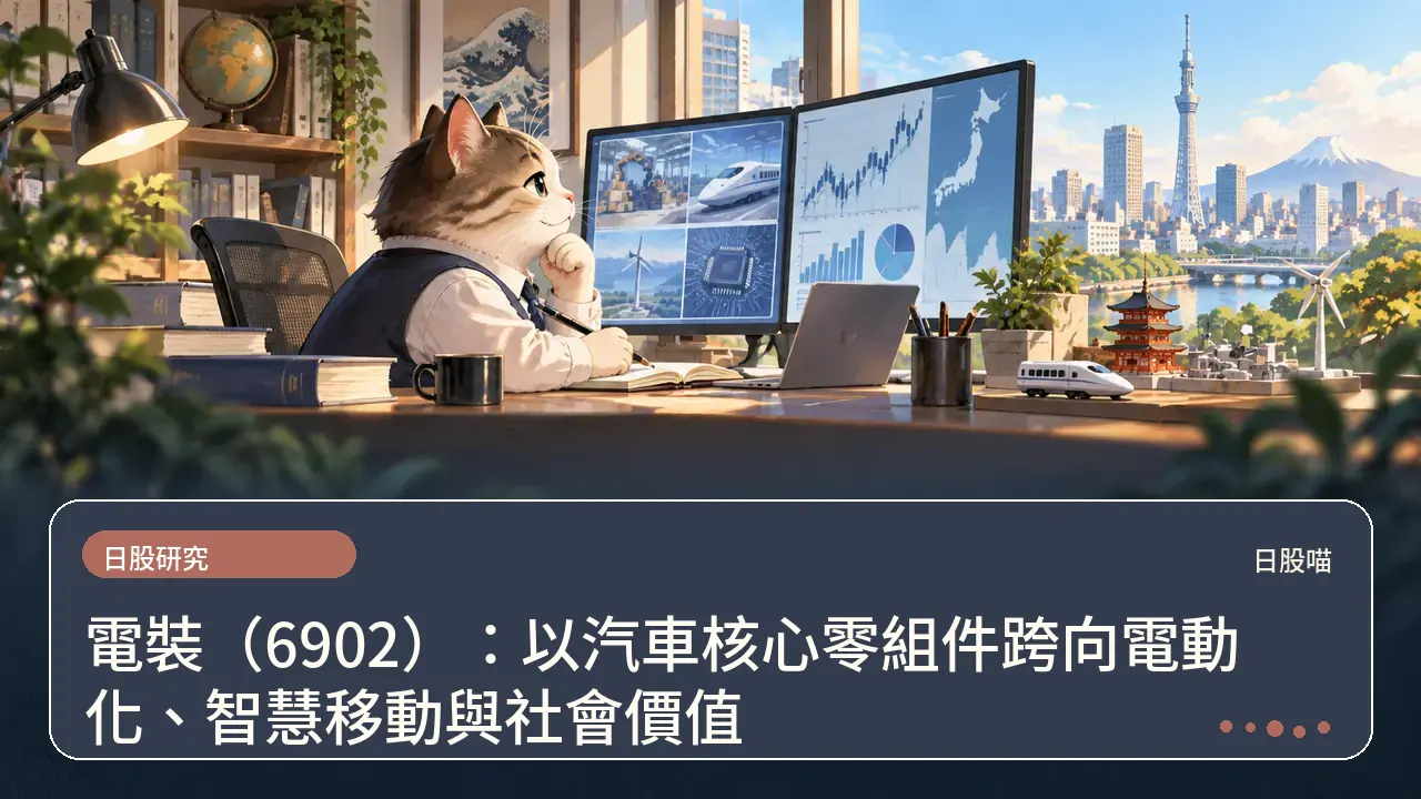 電裝(6902):以汽車核心零組件跨向電動化、智慧移動與社會價值主題插畫