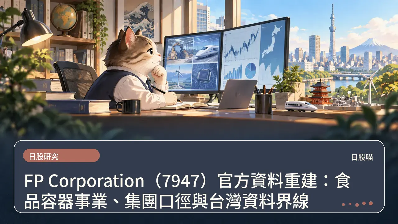 FP Corporation（7947）官方資料重建：食品容器事業、集團口徑與台灣資料界線主題插畫