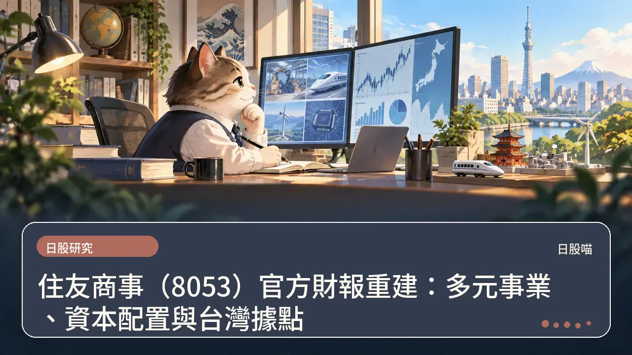 住友商事（8053）官方財報重建：多元事業、資本配置與台灣據點主題插畫