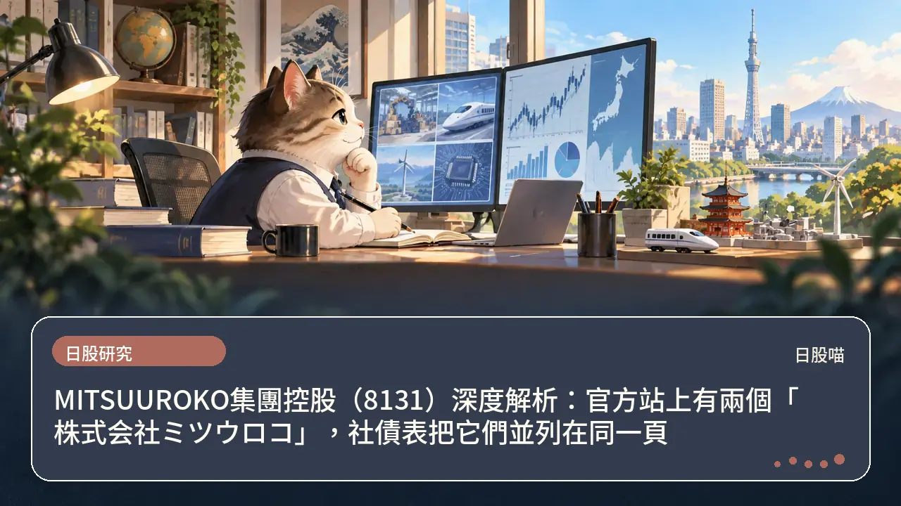 MITSUUROKO集團控股（8131）深度解析：官方站上有兩個「株式会社ミツウロコ」，社債表把它們並列在同一頁主題插畫