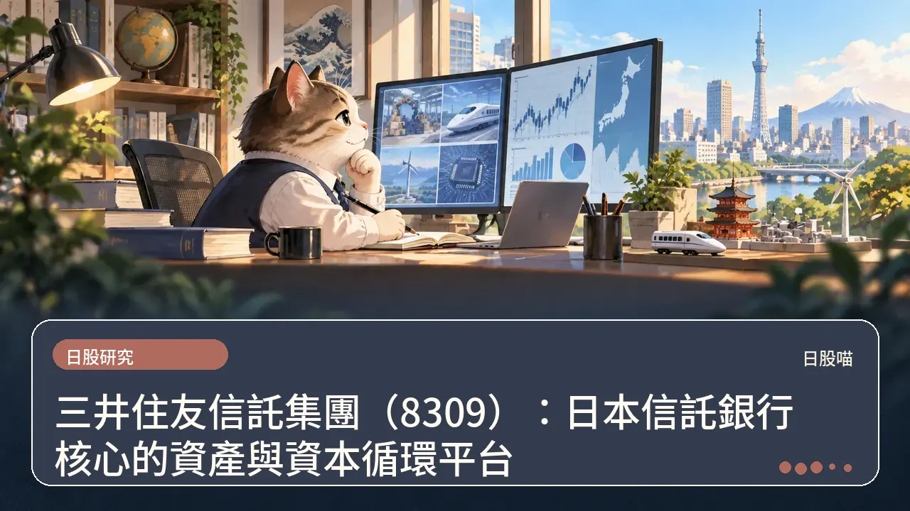 三井住友信託集團（8309）：日本信託銀行核心的資產與資本循環平台主題插畫