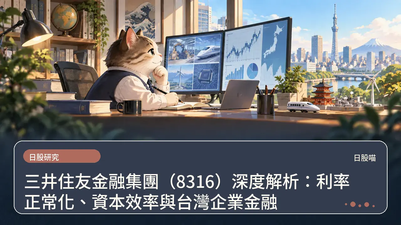 三井住友金融集團(8316)深度解析:利率正常化、資本效率與台灣企業金融主題插畫