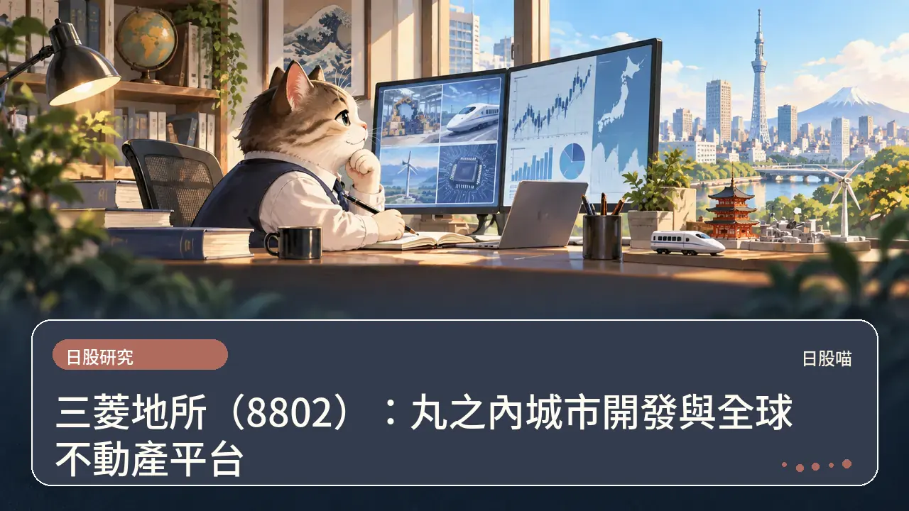 三菱地所（8802）：丸之內城市開發與全球不動產平台主題插畫