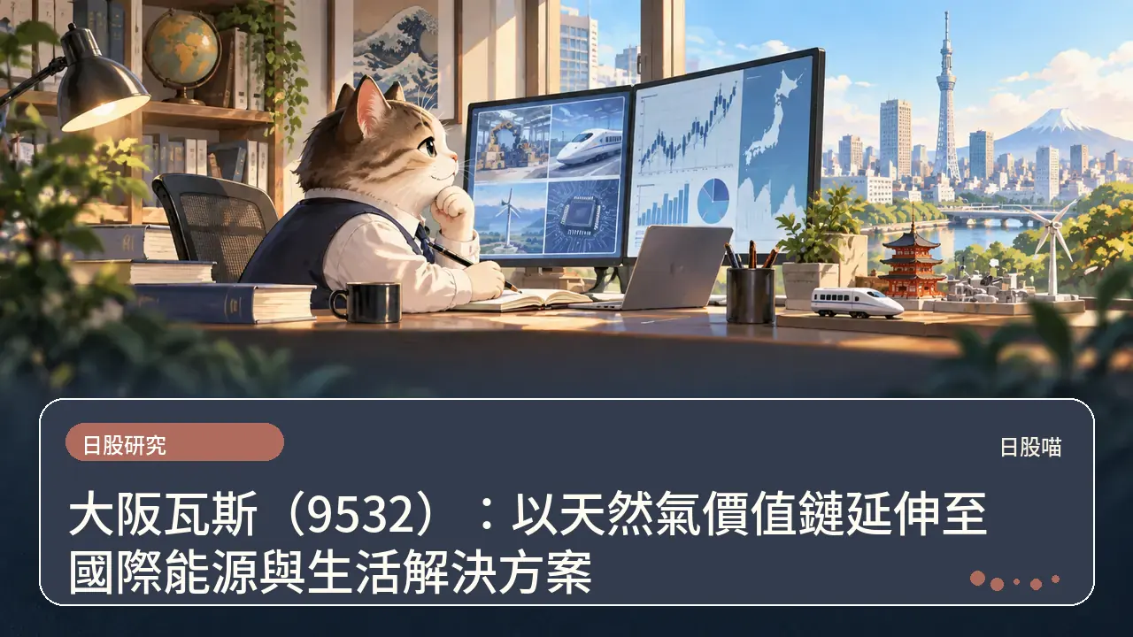 大阪瓦斯（9532）：以天然氣價值鏈延伸至國際能源與生活解決方案主題插畫