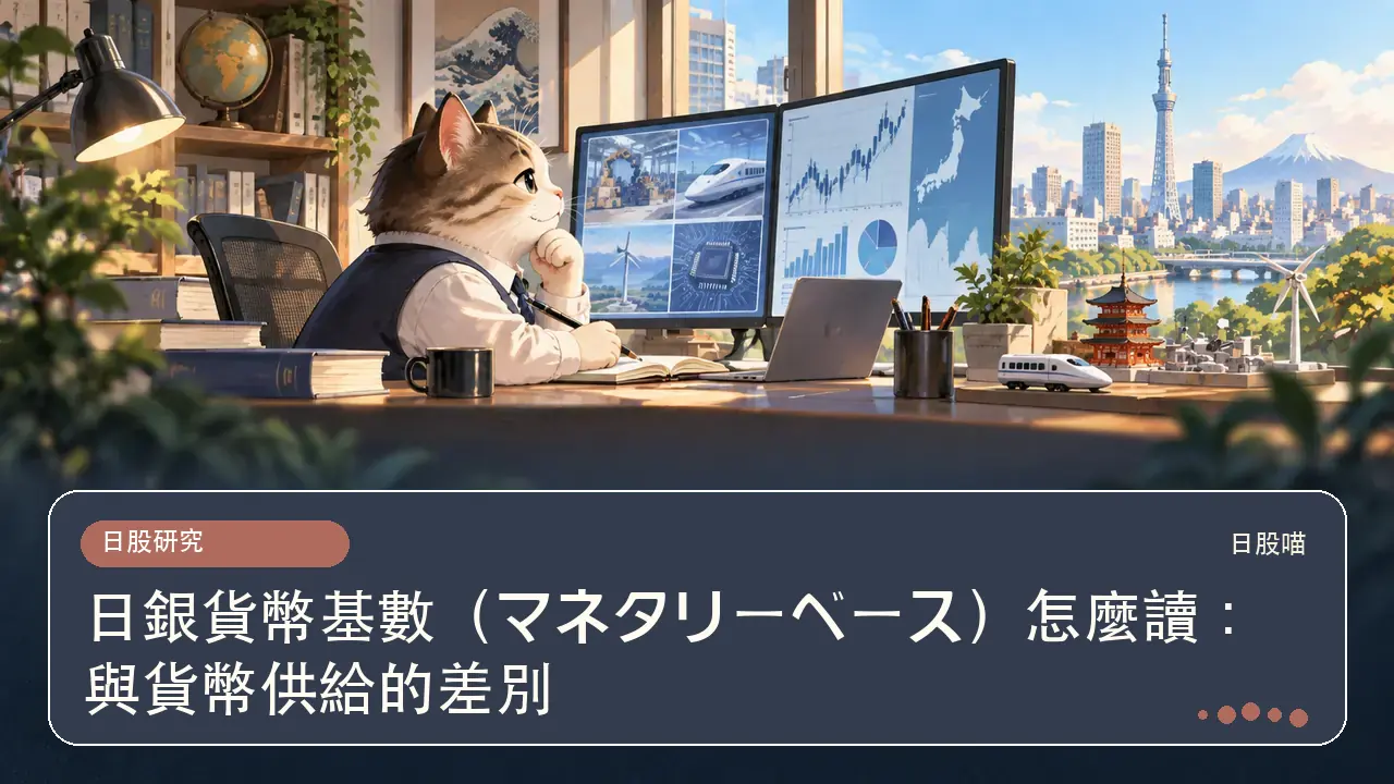 日銀貨幣基數（マネタリーベース）怎麼讀：與貨幣供給的差別主題插畫