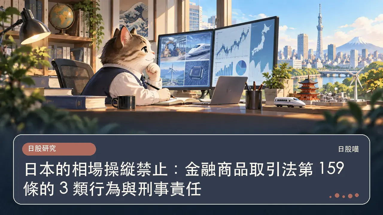 日本的相場操縦禁止:金融商品取引法第 159 條的 3 類行為與刑事責任主題插畫
