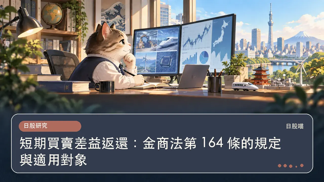 短期買賣差益返還：金商法第 164 條的規定與適用對象主題插畫