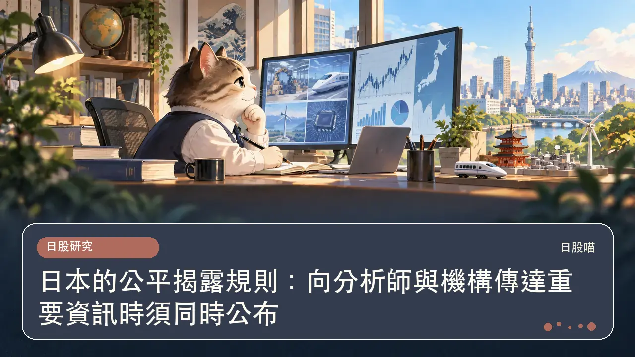 日本的公平揭露規則:向分析師與機構傳達重要資訊時須同時公布主題插畫