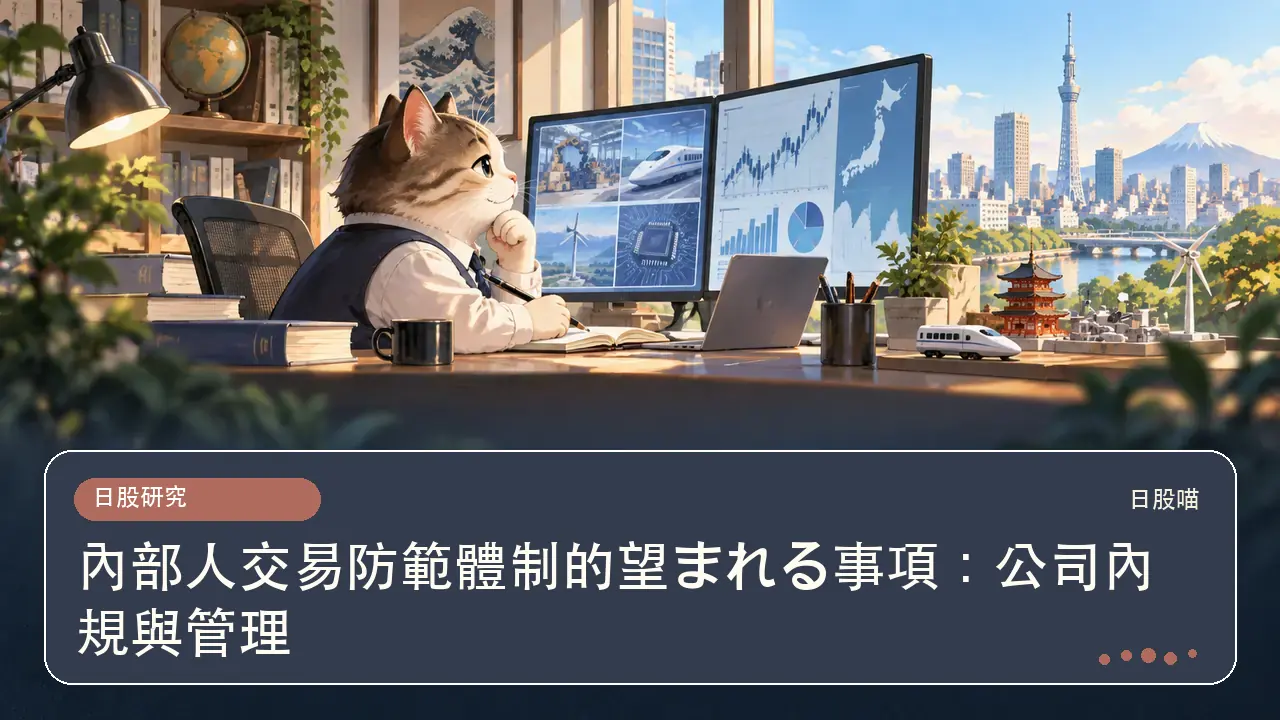 內部人交易防範體制的望まれる事項：公司內規與管理主題插畫