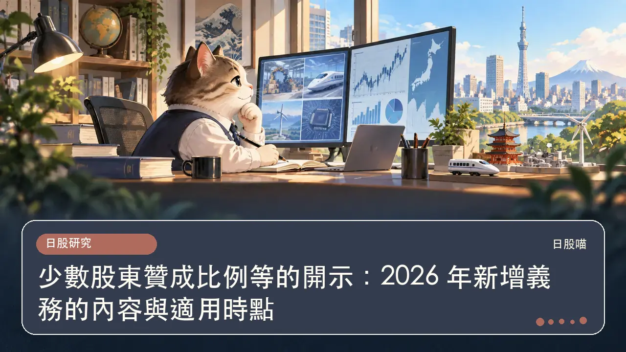少數股東贊成比例等的開示:2026 年新增義務的內容與適用時點主題插畫