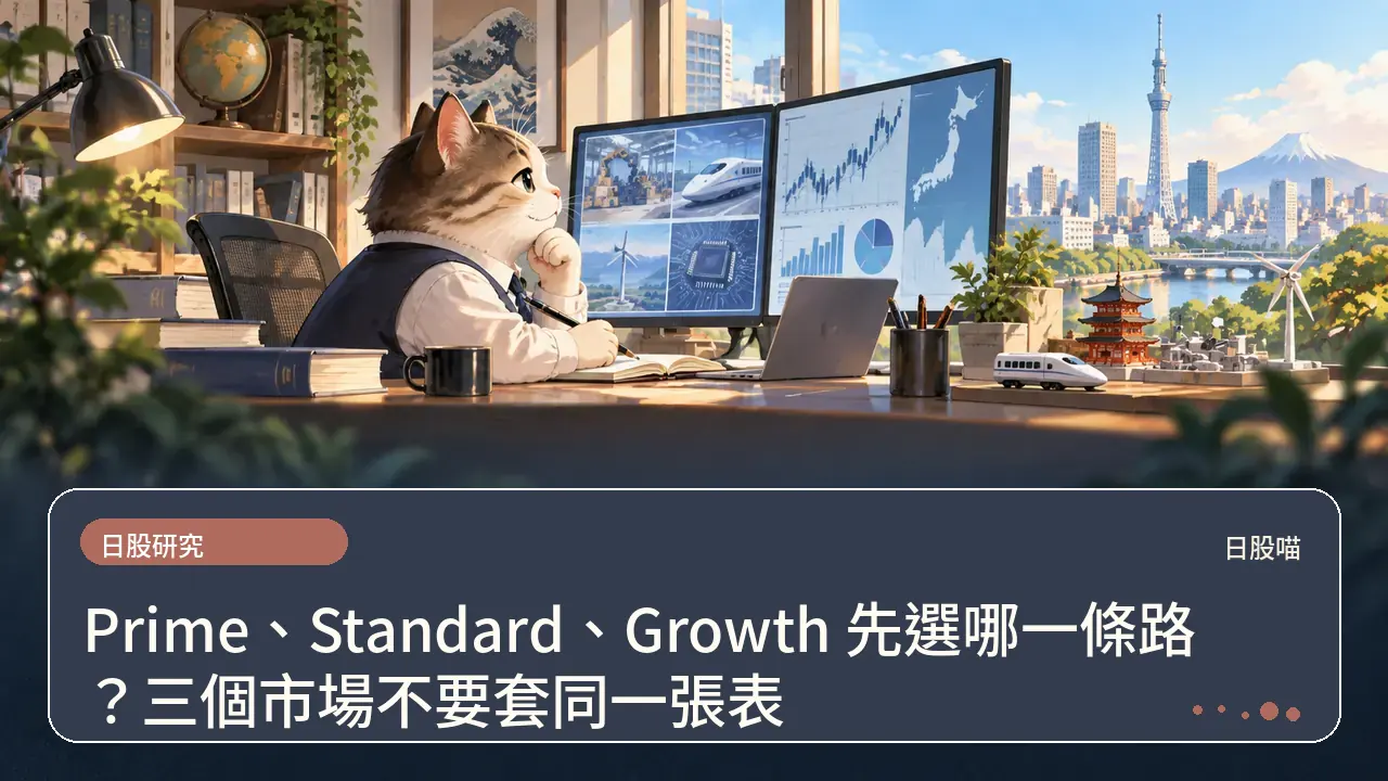 Prime、Standard、Growth 先選哪一條路？三個市場不要套同一張表主題插畫