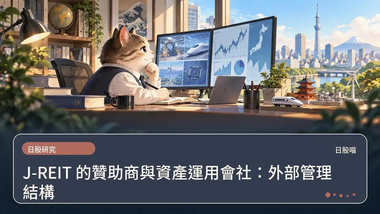 J-REIT 的贊助商與資產運用會社：外部管理結構主題插畫