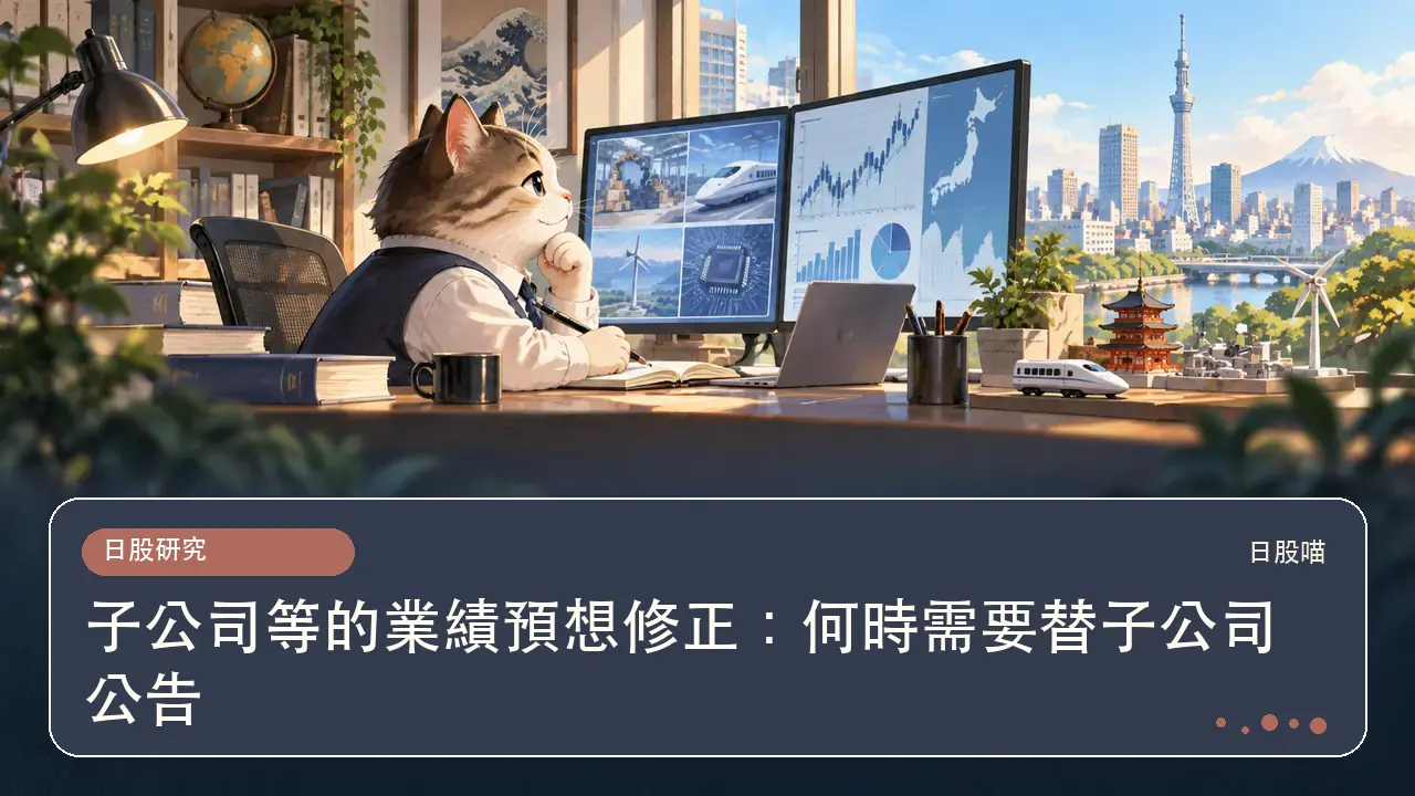 子公司等的業績預想修正:何時需要替子公司公告主題插畫