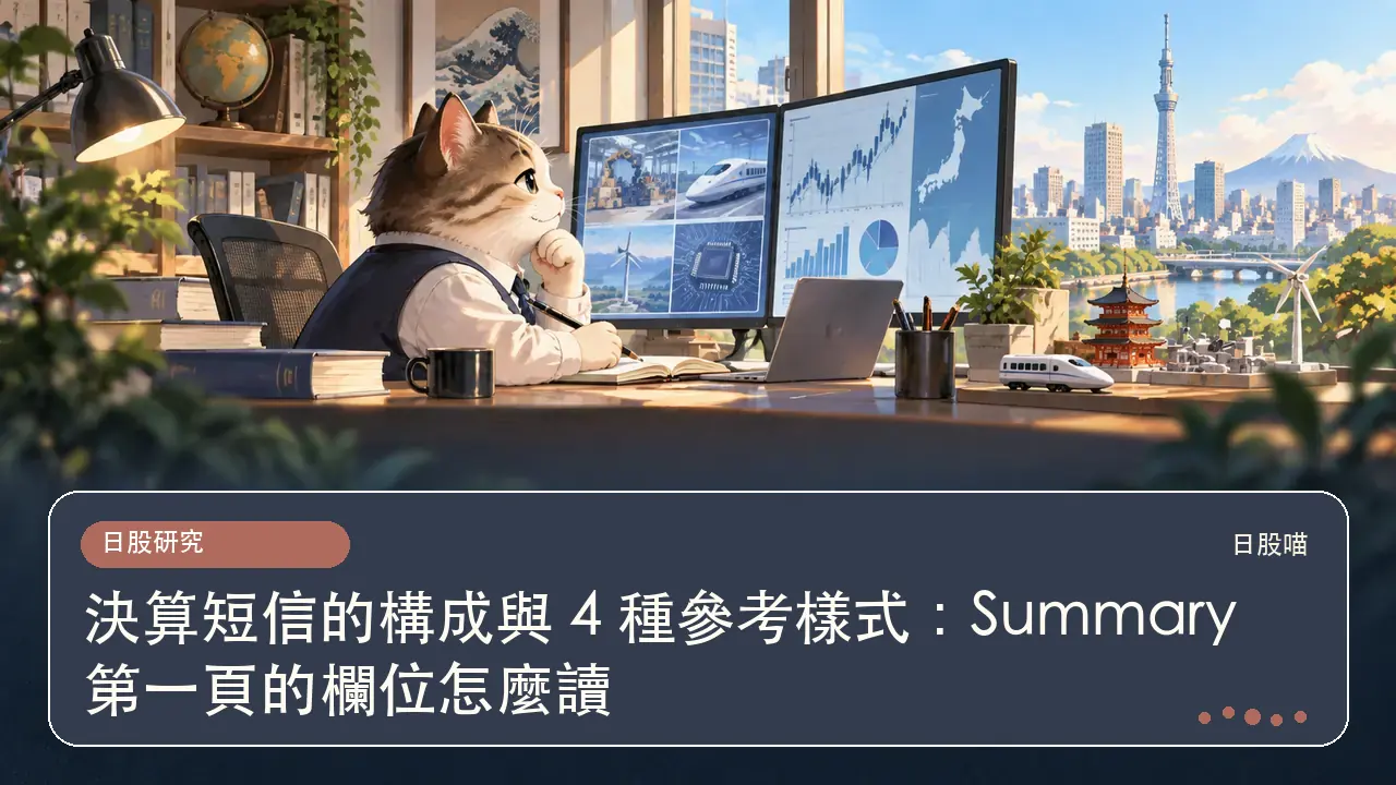 決算短信的構成與 4 種參考樣式:Summary 第一頁的欄位怎麼讀主題插畫