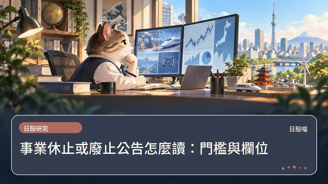 事業休止或廢止公告怎麼讀:門檻與欄位主題插畫