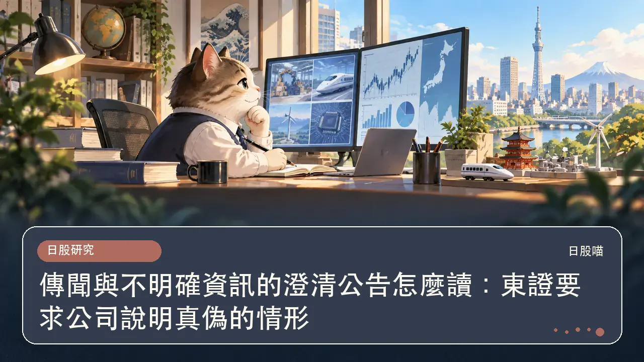 傳聞與不明確資訊的澄清公告怎麼讀:東證要求公司說明真偽的情形主題插畫