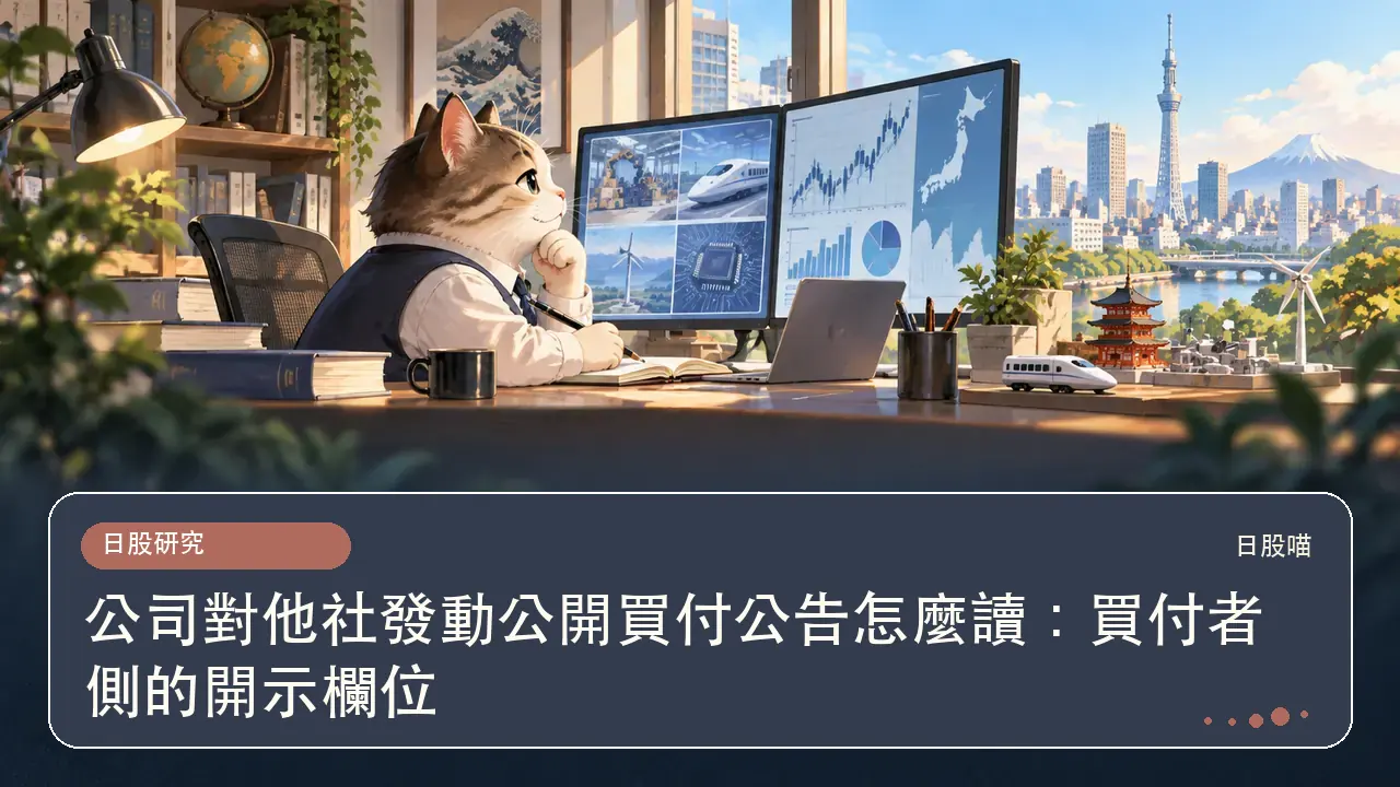 公司對他社發動公開買付公告怎麼讀:買付者側的開示欄位主題插畫