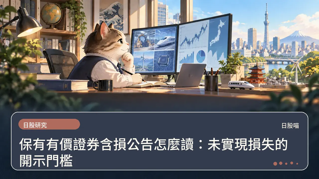 保有有價證券含損公告怎麼讀:未實現損失的開示門檻主題插畫